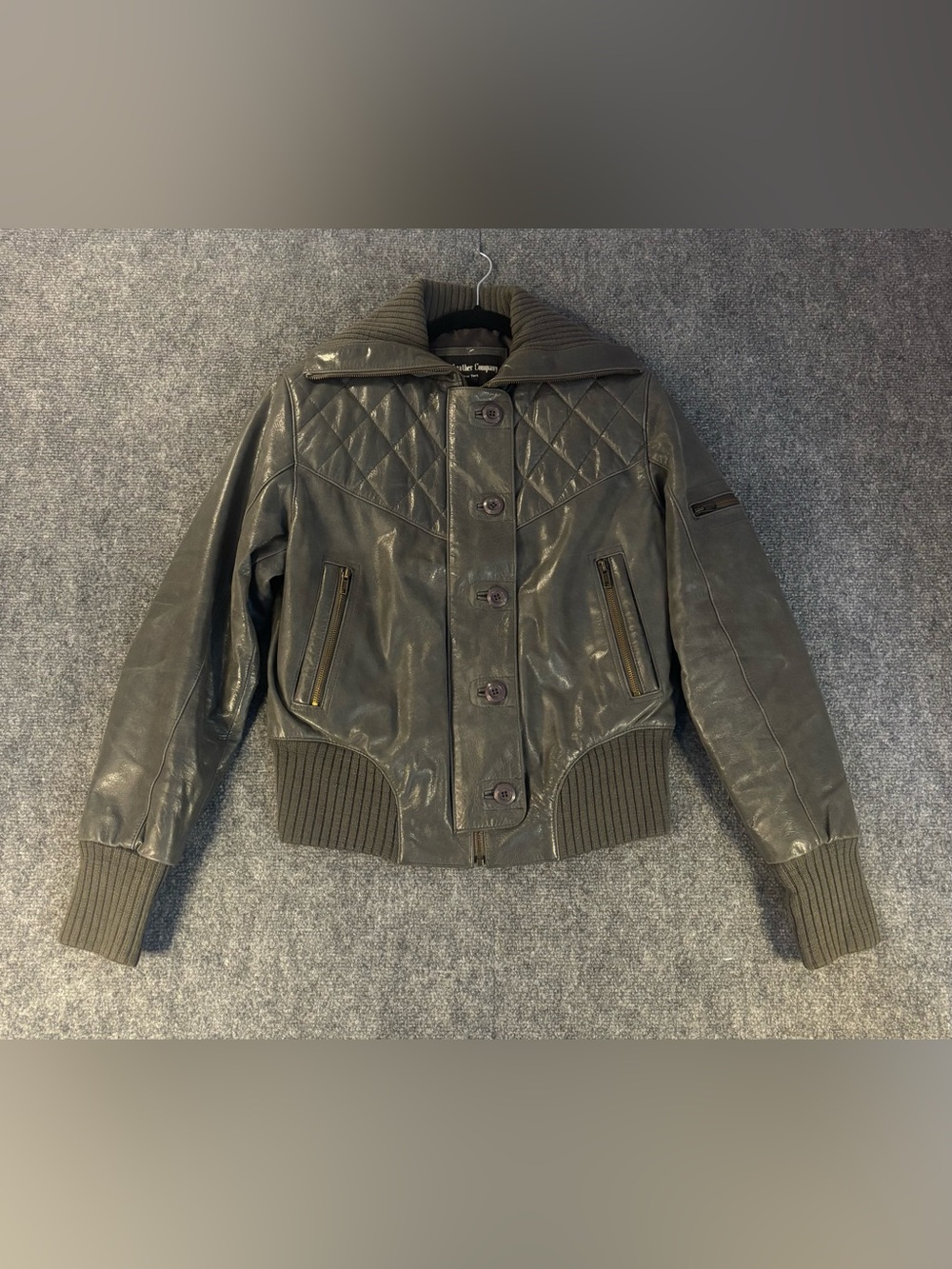 The Leather Company 90s Leather Cropped Jacket Quilted Retro Womens size XL